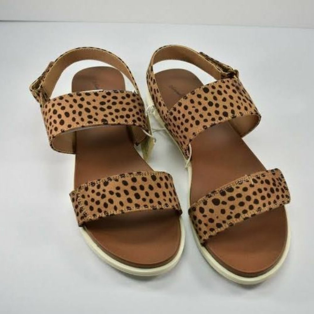 Universal Thread Natalie Easy Closure Leopard Print Strap Sandals Brown 10